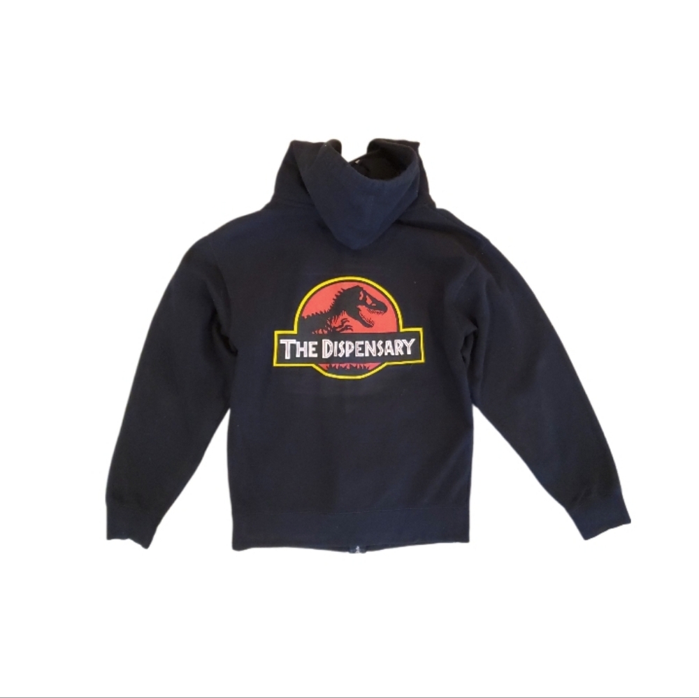 Jurassic‎ Park The Dispensary Black Adult Zip Up Hoodie Sweatshirt Jacket Small